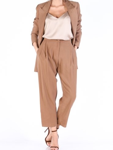 ISABEL PANTALONI CROPPED CU TALIE INALTA