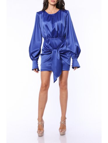 TGH ROCHIE MINI DIN SATIN TRENDSETTING CU ESARFA IN TALIE 