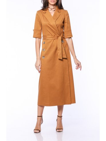 TGH ROCHIE MIDI MILITARY STYLE FARA MANECI CU NASTURI SI SLIT