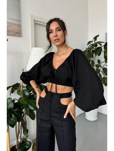 TGH LINO CROP TOP CU MANECI BUFANTE