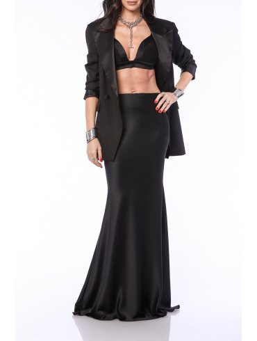 TGH SACOU CU REVERE DIN SATIN SI INCHIDERE CU UN NASTURE