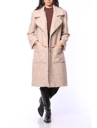 TGH GLIMMERY BOUCLE WIDE POCKETS MIDI COAT