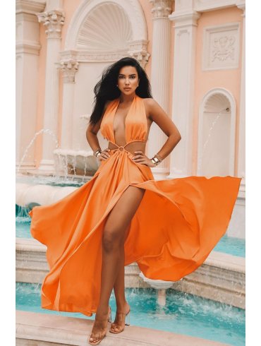 TGH ROCHIE MAXI DIN SATIN SUMMER JOY CU INEL