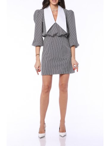 TGH COLLAGE POINTED COLLAR MINI DRESS