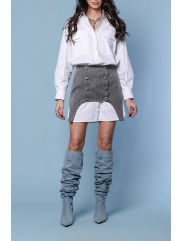 TGH STRIPES&BUTTONS BOLD WAISTBAND SKIRT