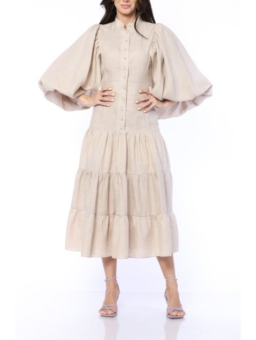 TGH LINO ROCHIE MIDI CU TALIE JOASA SI VOLANE