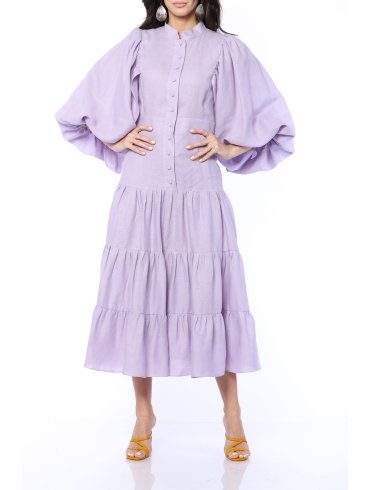 TGH LINO ROCHIE MIDI CU TALIE JOASA SI VOLANE