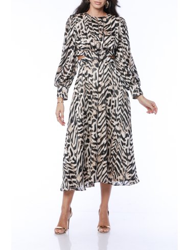 TGH ROCHIE MIDI JUNGLE CU SPATELE DECUPAT SI SNUR 