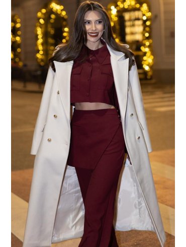 TGH PALTON MIDI POLISHED CU NASTURI AURII