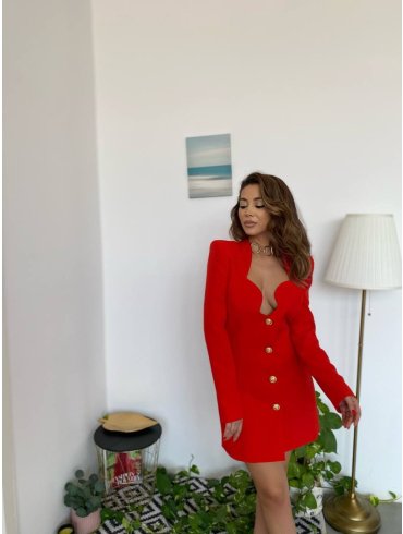 TGH ROCHIE-SACOU MINI CU NASTURI AURII SI DECOLTEU DECUPAT