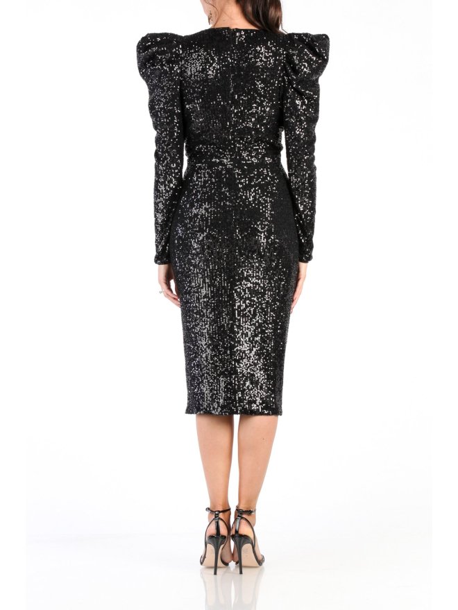 CARLA GLAM ROCHIE MIDI DIN PAIETE CU UMERI SUPRADIMENSIONATI