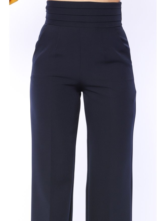 TGH PANTALONI PALAZZO WARDROBE ESSENTIAL CU TALIE INALTA PLISATA