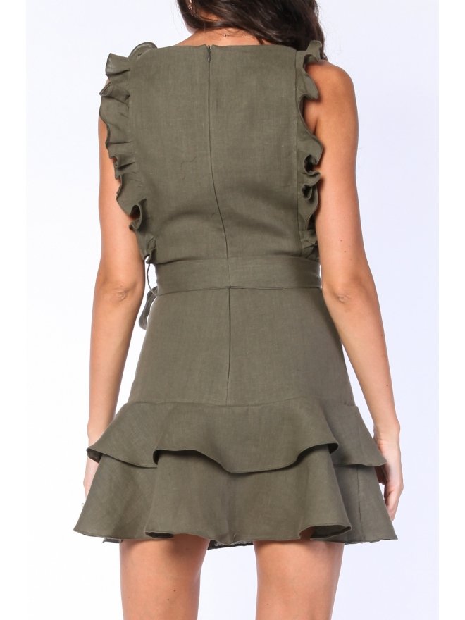 CARLA PURO LINO ROCHIE MINI CU VOLANE STIL PARTE PESTE PARTE