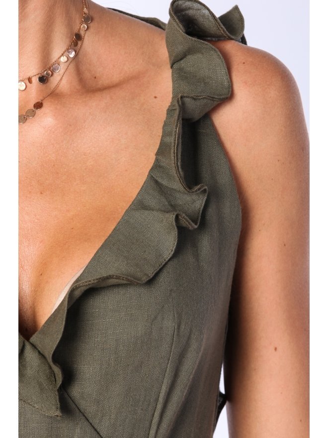 CARLA PURO LINO ROCHIE MINI CU VOLANE STIL PARTE PESTE PARTE