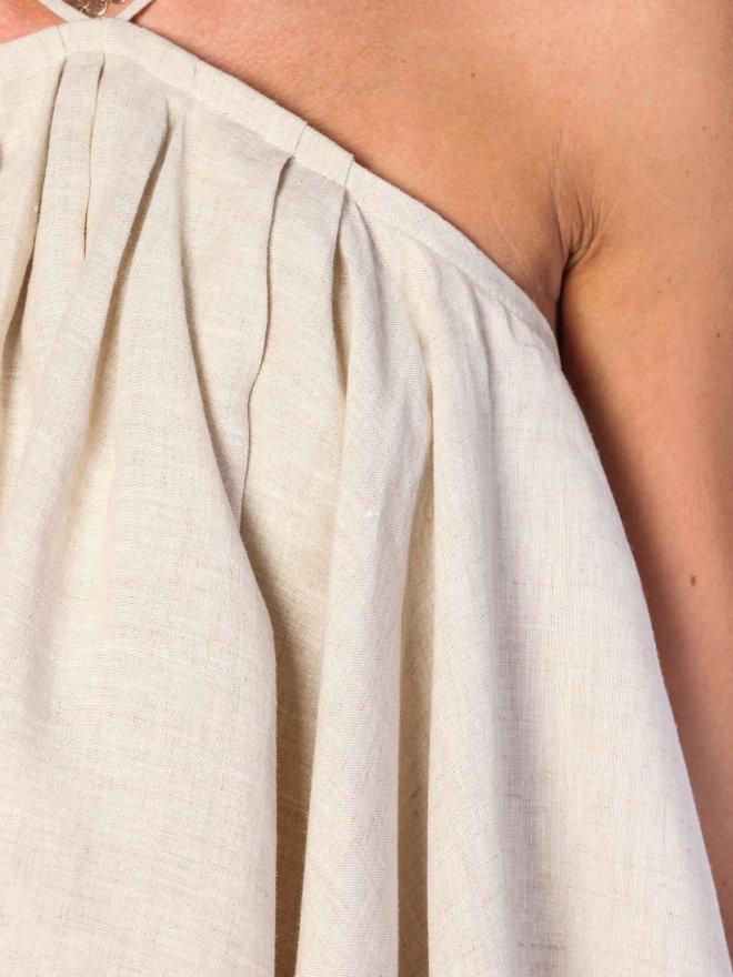 CARLA PURO LINO ROCHIE MINI STRIKE A POSE CU PLIURI AMPLE SI SNUR