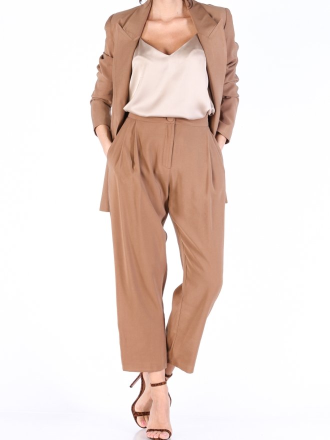 ISABEL PANTALONI CROPPED CU TALIE INALTA