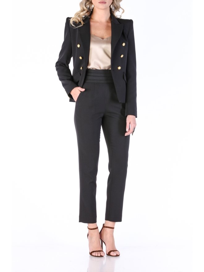 MARMURI PANTALONI CROPPED TUXEDO CU TALIE INALTA