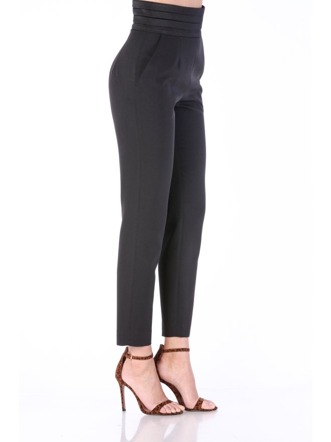 MARMURI PANTALONI CROPPED TUXEDO CU TALIE INALTA