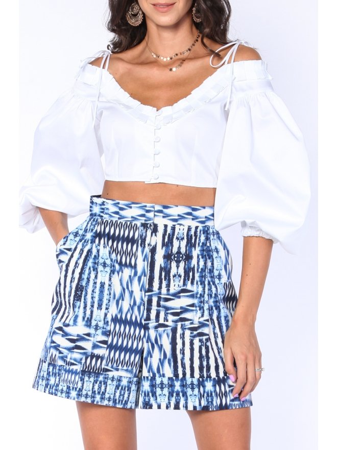 POESSE CROP TOP VICTORIAN CU MANECI BUFANTE 