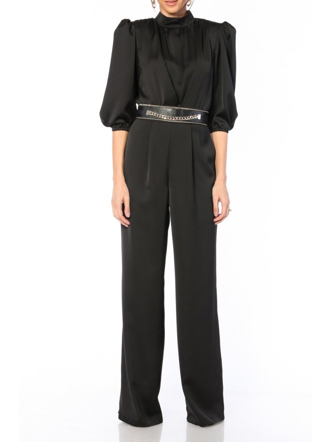 TGH GLAM SALOPETA VICTORIANA DIN SATIN CU PANTALONI LARGI