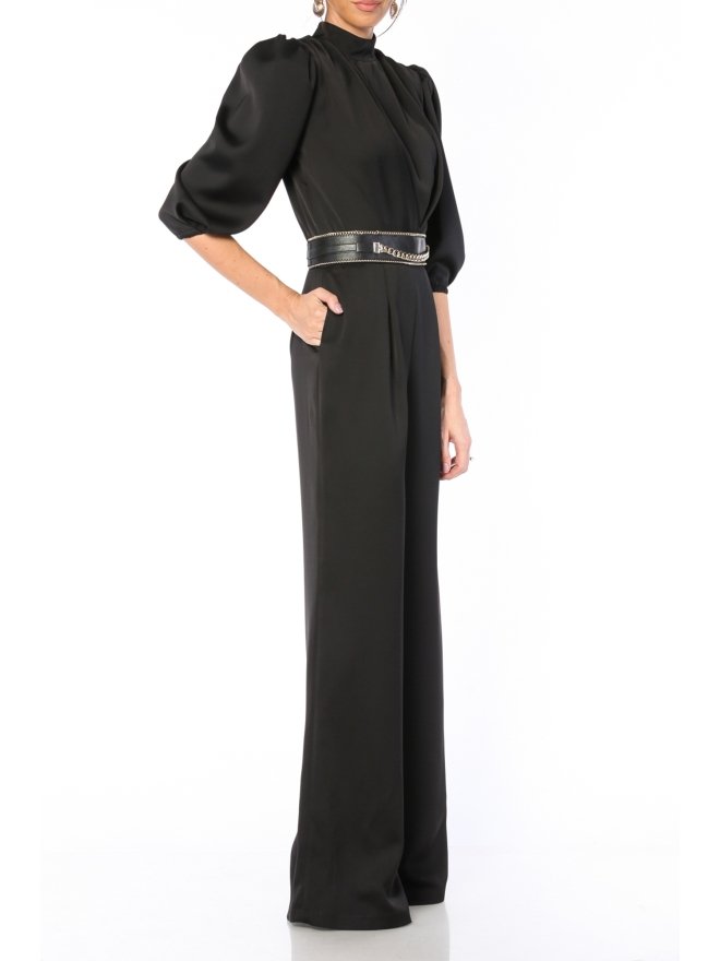 TGH GLAM SALOPETA VICTORIANA DIN SATIN CU PANTALONI LARGI