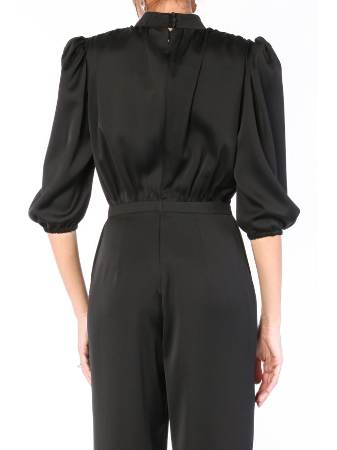 TGH GLAM SALOPETA VICTORIANA DIN SATIN CU PANTALONI LARGI