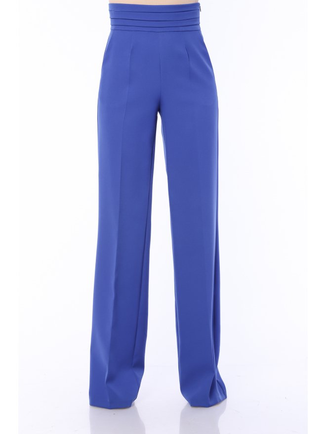 TGH PANTALONI LARGI TUXEDO STYLE CU TALIE PLISATA