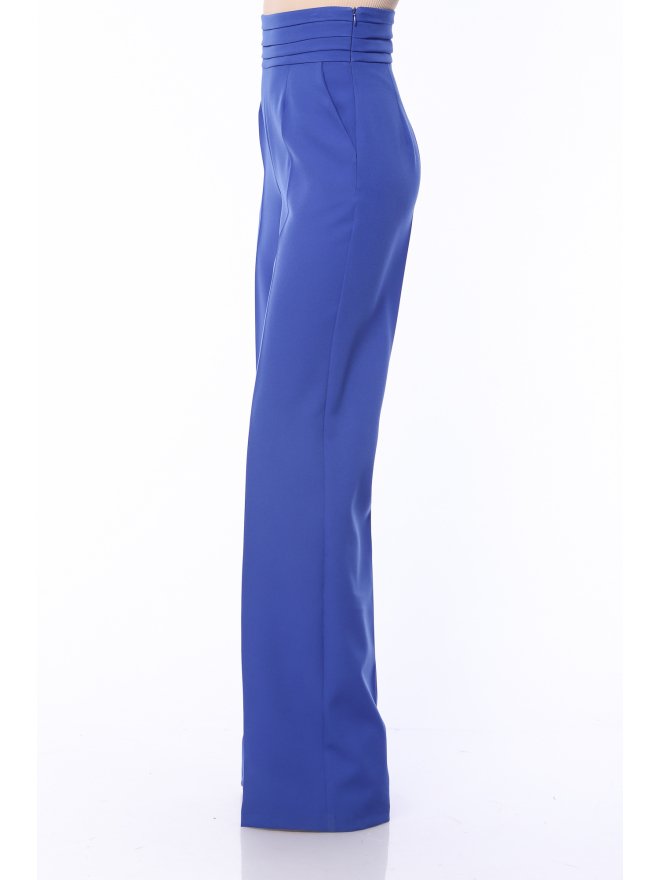 TGH PANTALONI LARGI TUXEDO STYLE CU TALIE PLISATA