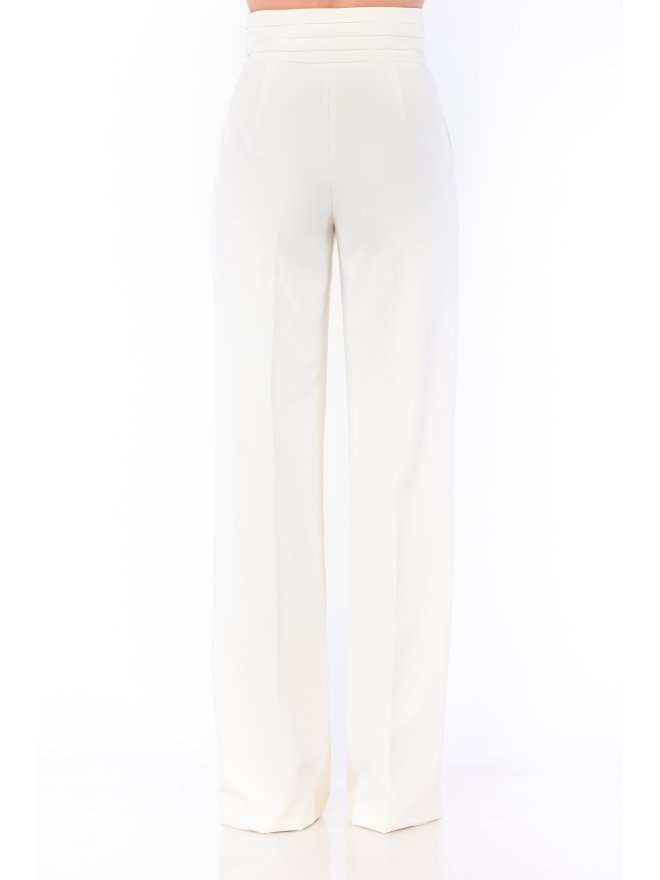 TGH PANTALONI LARGI TUXEDO STYLE CU TALIE PLISATA