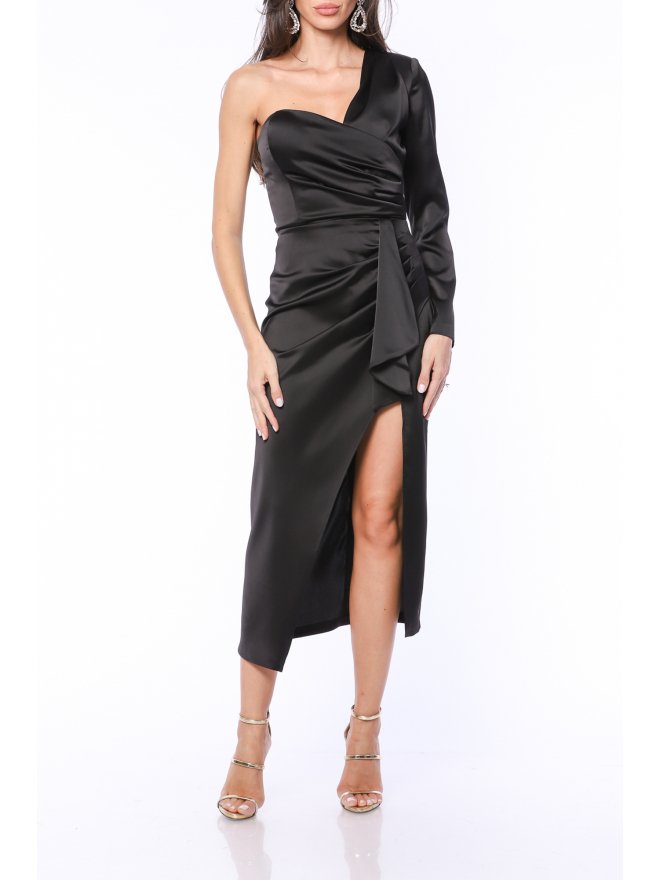 TGH ROCHIE MIDI DIN SATIN MAKE AN ENTRANCE CU O MANECA