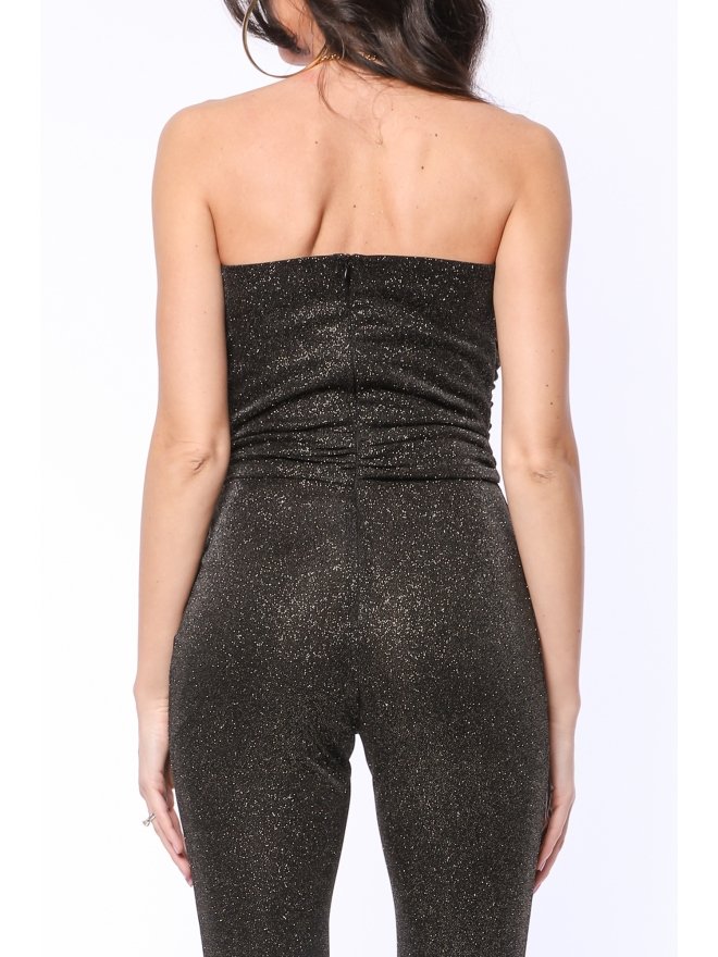 TGH SALOPETA GLITTER LYCRA FARA MANECI CU DECUPAJE SI LANT