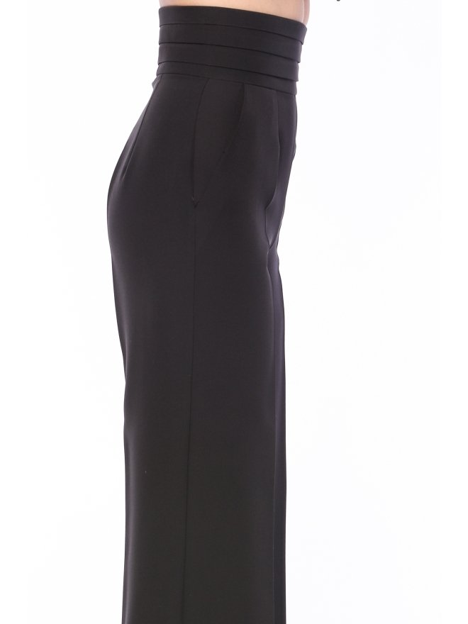 TGH TUXEDO STYLE PLEATED WAIST WIDE-LEG PANTS