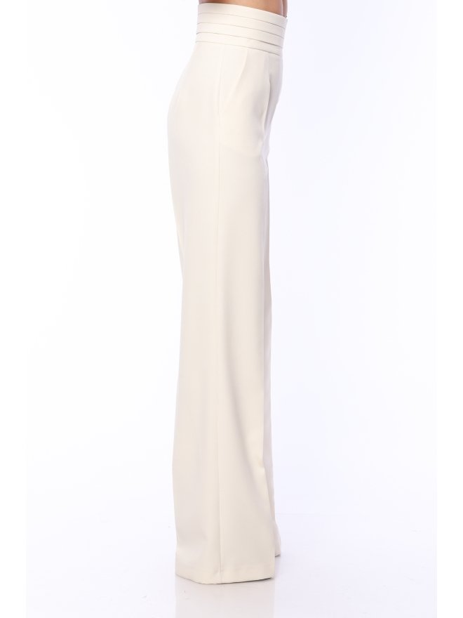 TGH TUXEDO STYLE PLEATED WAIST WIDE-LEG PANTS