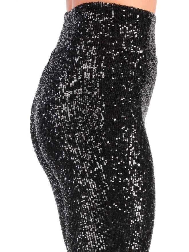CARLA GLAM LEGGINGS DIN PAIETE CU TALIE INALTA SI TIV TAIAT