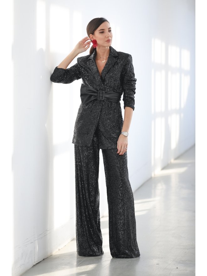 CARLA GLAM PANTALONI PALAZZO MAGIC DUST DIN PAIETE 
