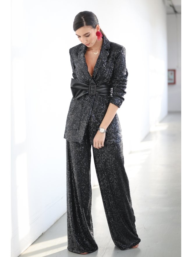 CARLA GLAM PANTALONI PALAZZO MAGIC DUST DIN PAIETE 