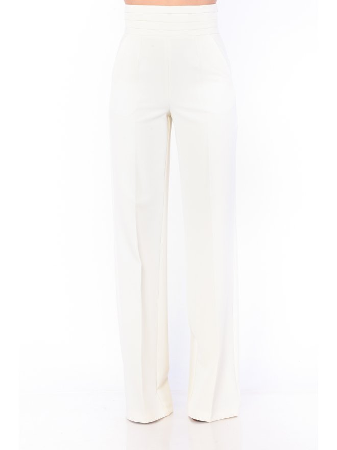 TGH TUXEDO STYLE PLEATED WAIST WIDE-LEG PANTS