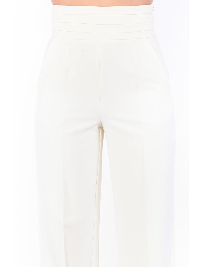 TGH TUXEDO STYLE PLEATED WAIST WIDE-LEG PANTS