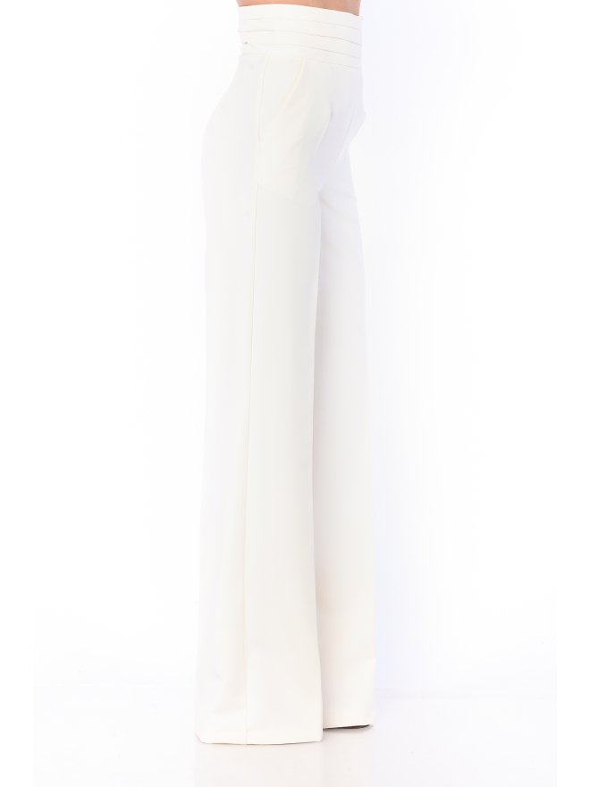 TGH TUXEDO STYLE PLEATED WAIST WIDE-LEG PANTS