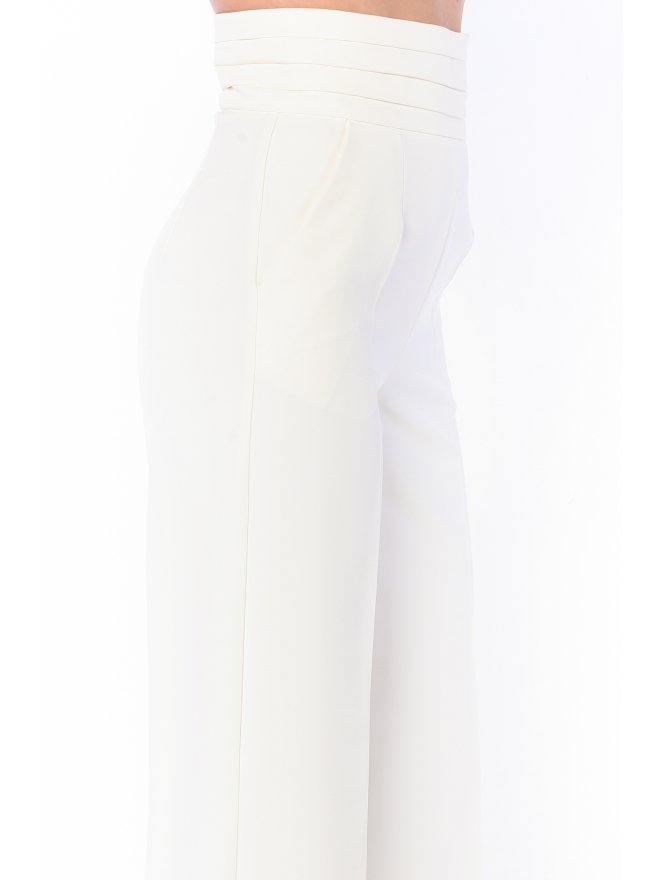 TGH TUXEDO STYLE PLEATED WAIST WIDE-LEG PANTS