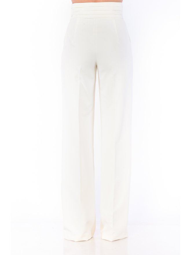 TGH TUXEDO STYLE PLEATED WAIST WIDE-LEG PANTS