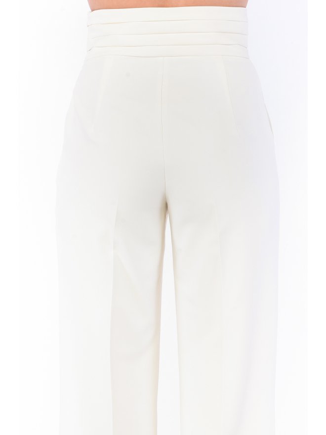 TGH TUXEDO STYLE PLEATED WAIST WIDE-LEG PANTS