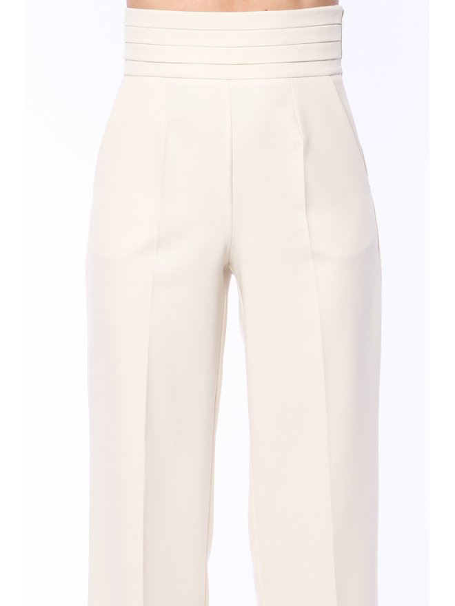 TGH TUXEDO STYLE PLEATED WAIST WIDE-LEG PANTS