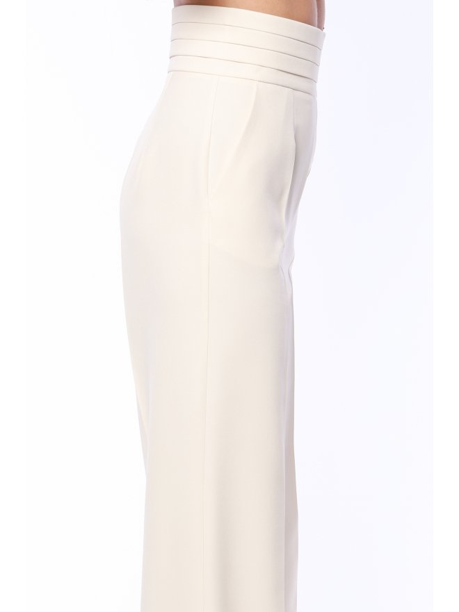 TGH TUXEDO STYLE PLEATED WAIST WIDE-LEG PANTS