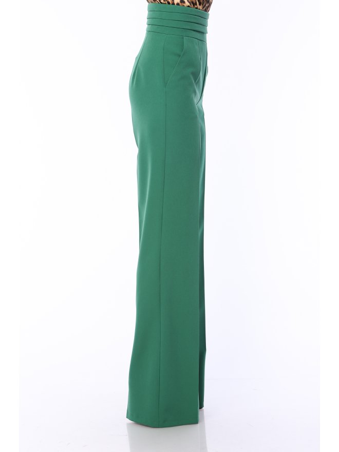 TGH TUXEDO STYLE PLEATED WAIST WIDE-LEG PANTS