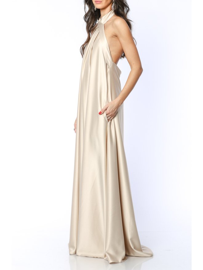 TGH ROCHIE MAXI DIN SATIN BREATH CU GULER HALTER