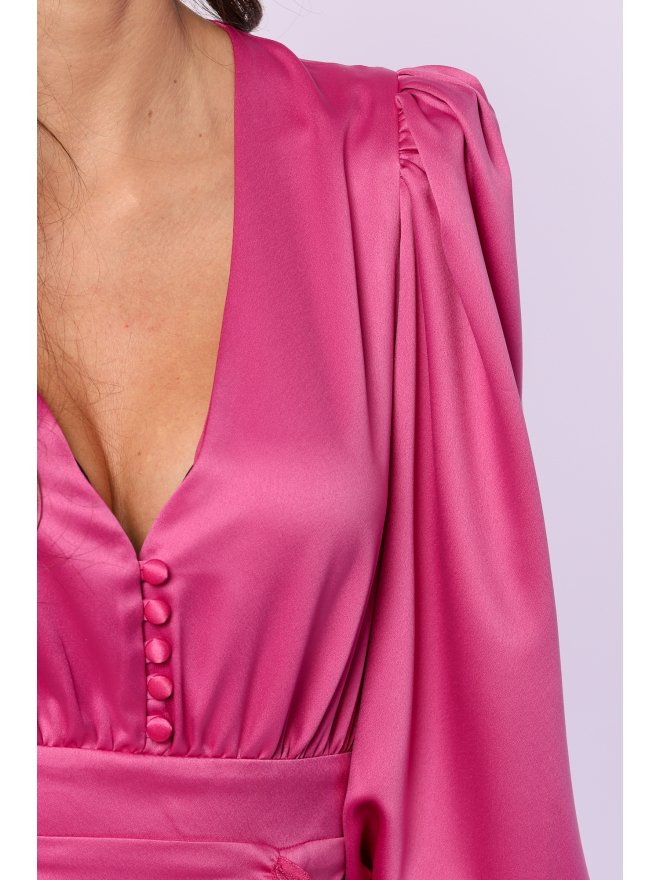 TGH ROCHIE MINI DIN SATIN CU VOLANE ASIMTERICE