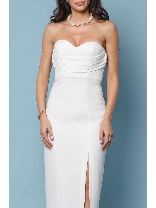 TGH ROCHIE MIDI BRIDAL CU CORSET SPECIAL PLISAT