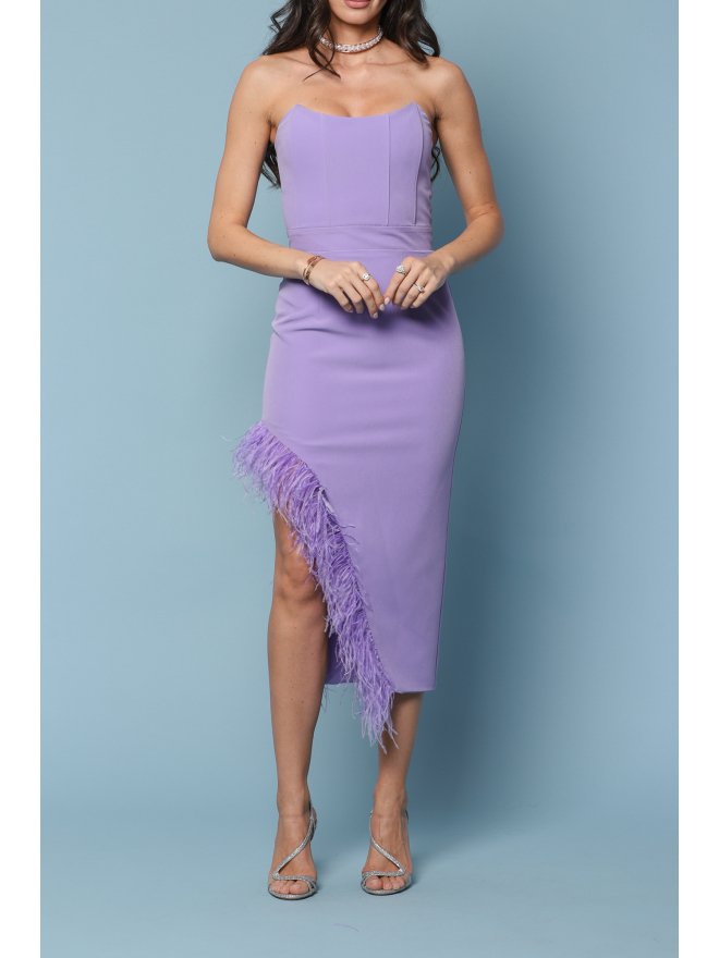 TGH ROCHIE MIDI ASIMETRICA CU CORSET SI PENE