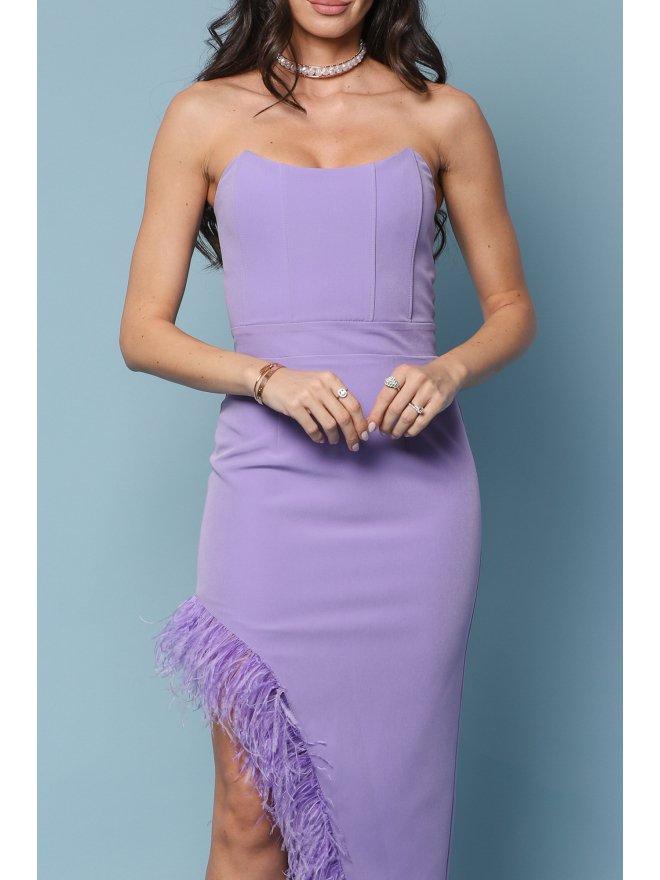 TGH ROCHIE MIDI ASIMETRICA CU CORSET SI PENE